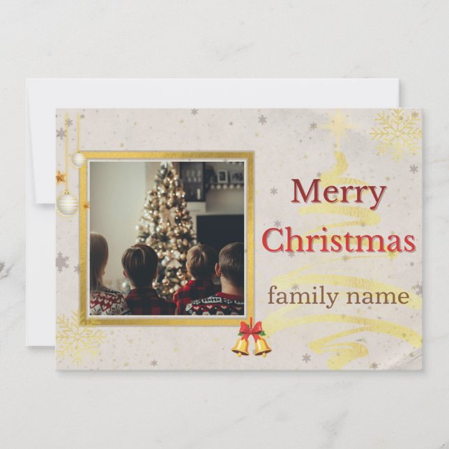Personalized Family Christmas Photo Holiday Card (Front)