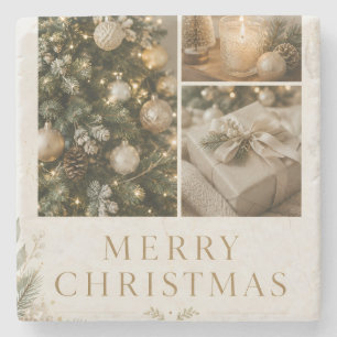 Personalized Family Christmas Photo style Stone Coaster