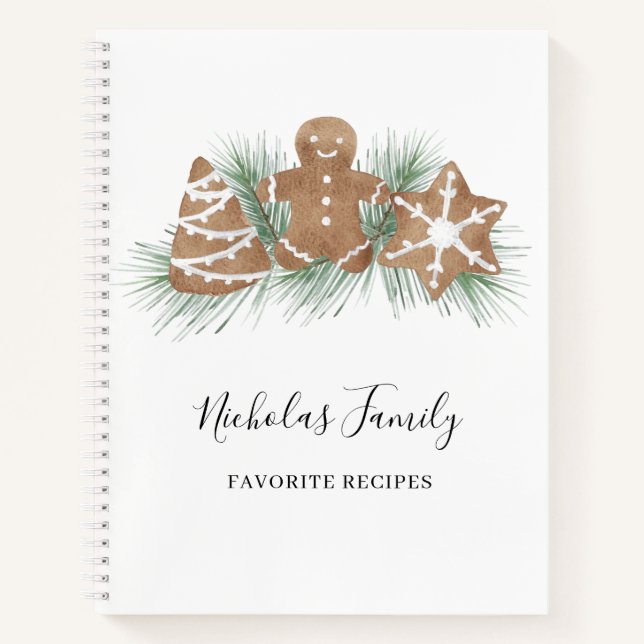 Personalized Family Christmas Recipe Notebook (Front)