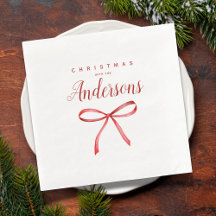 Personalized Family Christmas - red ribbon