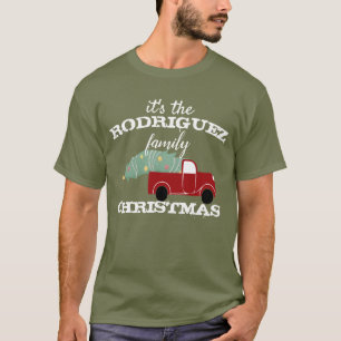 Personalized Family Christmas Red Truck and Tree T-Shirt