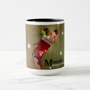 Personalized family Christmas stocking Mug