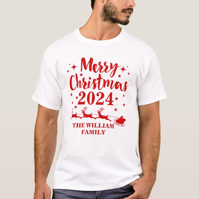 Personalized Family Christmas  T-Shirt (Front)