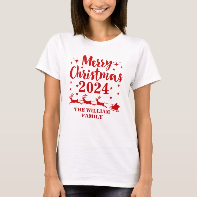 Personalized Family Christmas  T-Shirt (Front)