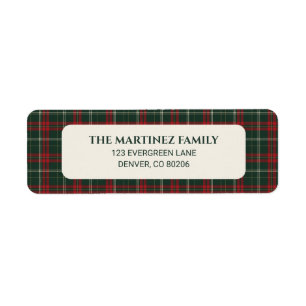 Personalized Family Christmas Tartan Return Addres