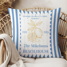 Personalized Family Coastal Lemon Beach House Deco