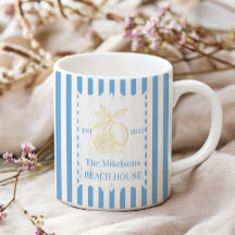 Personalized Family Coastal Lemon Beach House Deco