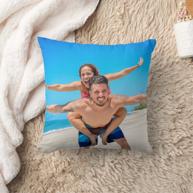 Personalized Family/Couple Photo Throw Pillow (Blanket)