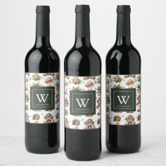 Personalized Family cozy Christmas Wine Label