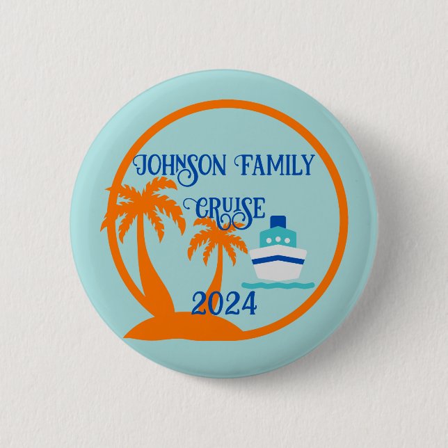 Personalized Family Cruise 2 Inch Round Button (Front)