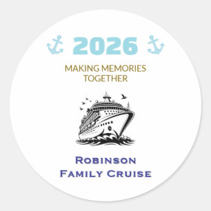 Personalized Family Cruise Vacation Classic Round Sticker