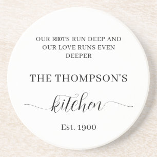 Personalized Family Deep Root and Love Kitchen Coaster