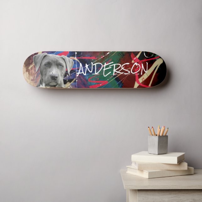 Personalized  family dog  skateboard (Wall Art (Horz))