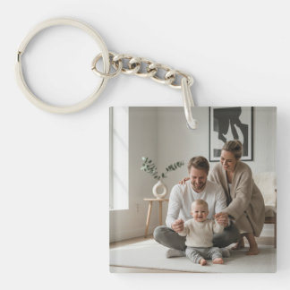 Personalized Family Double Sided Two Photo Keychai Keychain