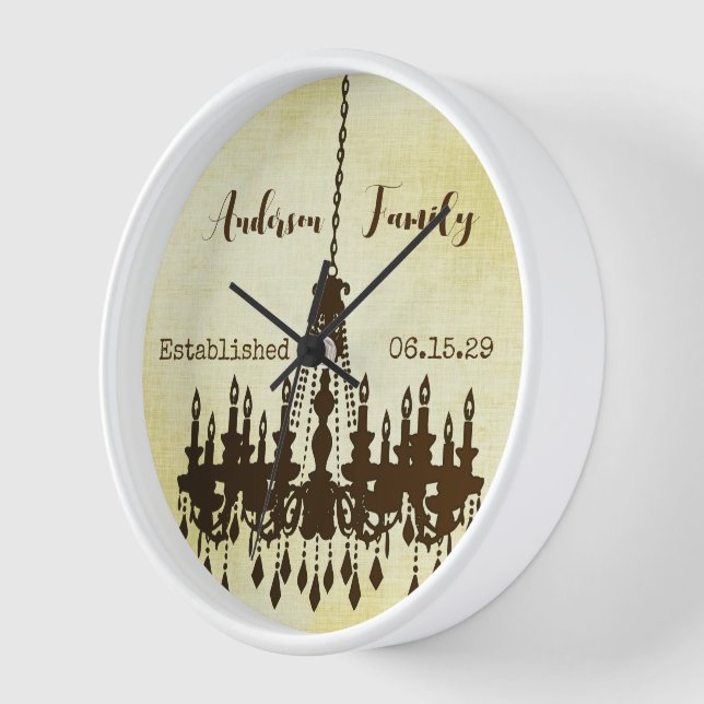 Personalized Family Established  Chandelier Clock (Angle)