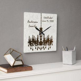 Personalized Family Established  Chandelier Clock