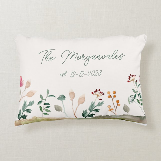 Personalized Family Established Pillow (Front)