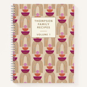 Personalized Family Favourite Recipes Retro Earthy Notebook