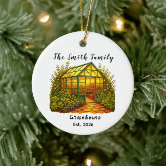 Personalized family Garden Gift. Gardener Gift Ceramic Ornament
