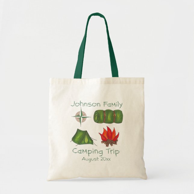Personalized Family Hike Camp Camping Trip Tote (Front)