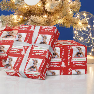 Personalized Family Holiday Photo Wrapping Paper