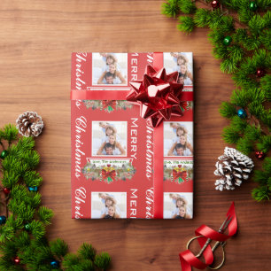 Personalized Family Holiday Photo Wrapping Paper