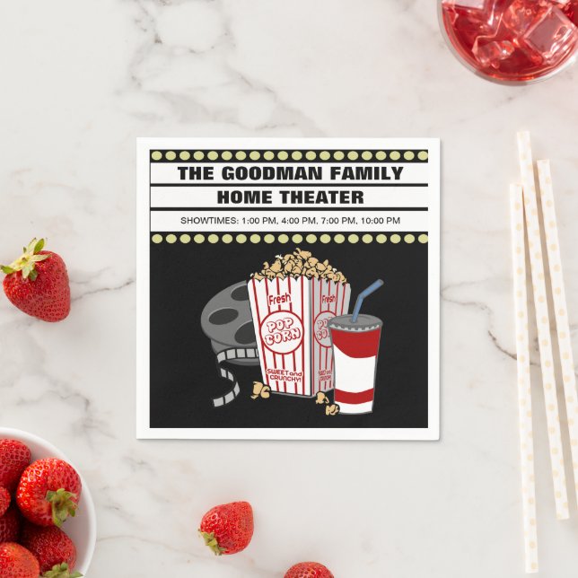 Personalized Family Home Movie Theatre Customized Napkin (Insitu)