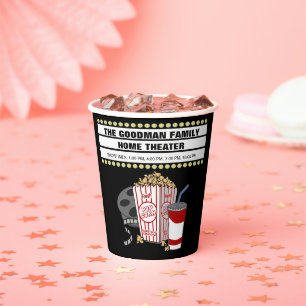 Personalized Family Home Movie Theatre Customized Paper Cups