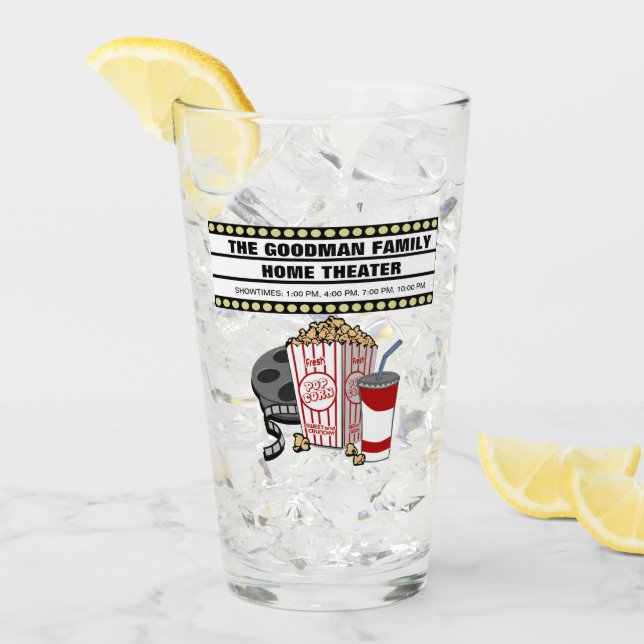 Personalized Family Home Theatre Customized Glass (Front Ice)