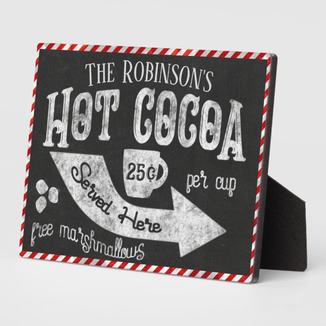 Personalized Family Hot Cocoa Bar Sign Plaque (Side)