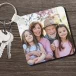 Personalized Family Keepsake Photo Keychain<br><div class="desc">Create a personalized keepsake with this custom double-sided photo keychain, perfect for Grandma and Grandpa! Featuring space for two photos, it's a great way to display your favourite pictures of the grandkids. While it's designed with grandparents in mind, you can easily swap the photos for family, pets, or other special...</div>