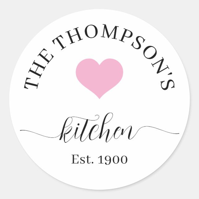 Personalized Family Kitchen Bundle Gift Set  Classic Round Sticker (Front)