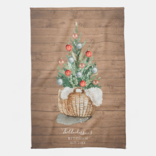 Personalized family Kitchen Christmas tree Towel