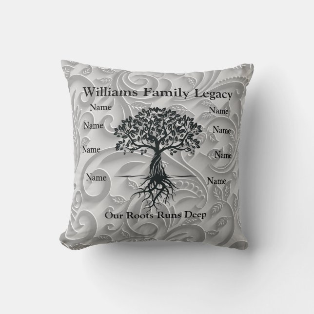 Personalized Family Legacy Throw Pillow (Front)