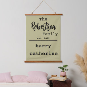 Personalized Family List of Names Typewriter Font Hanging Tapestry
