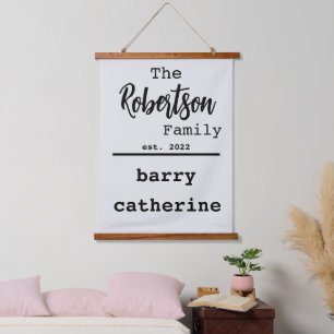 Personalized Family List of Names Typewriter Font Hanging Tapestry