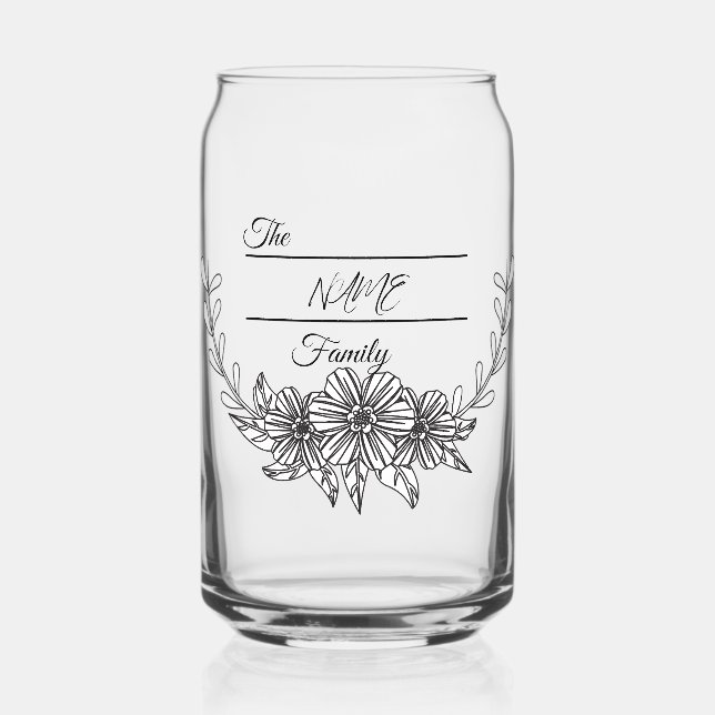 Personalized Family Logo Can Glass (Front)