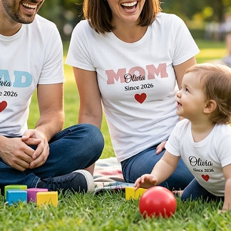 Personalized Family Matching ,mom Dad Baby T-shirt