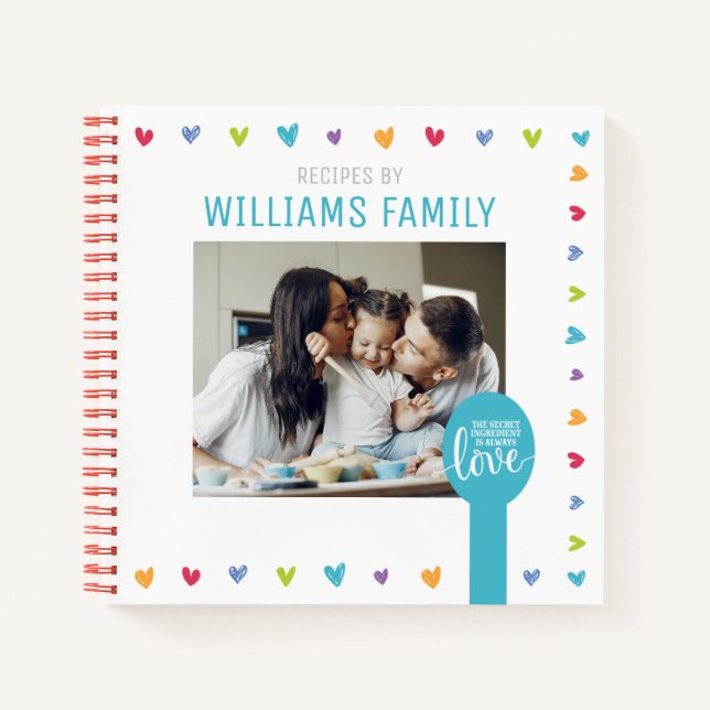Personalized Family Memory Cookbook (Add Photo)   Notebook (Front)