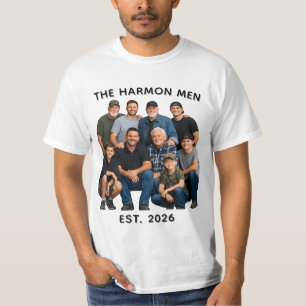 Personalized Family Men Photo, Name & Year Custom T-Shirt