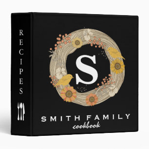 Personalized Family Monogram Bridal shower Recipe Binder