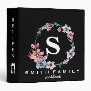 Personalized Family Monogram Bridal shower Recipe Binder