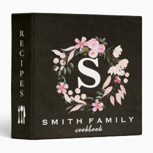 Personalized Family Monogram Bridal shower Recipe Binder