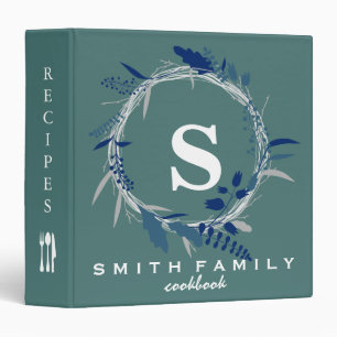 Personalized Family Monogram Bridal shower Recipe Binder