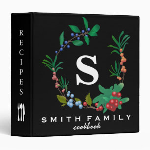 Personalized Family Monogram Bridal shower Recipe Binder