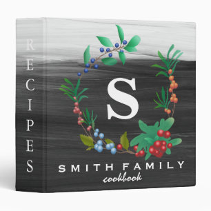 Personalized Family Monogram Bridal shower Recipe Binder