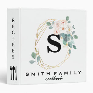 Personalized Family Monogram Bridal shower Recipe Binder