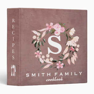 Personalized Family Monogram Bridal shower Recipe Binder