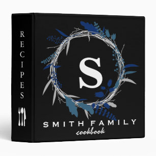 Personalized Family Monogram Bridal shower Recipe Binder