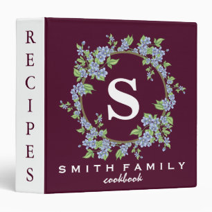 Personalized Family Monogram Bridal shower Recipe Binder